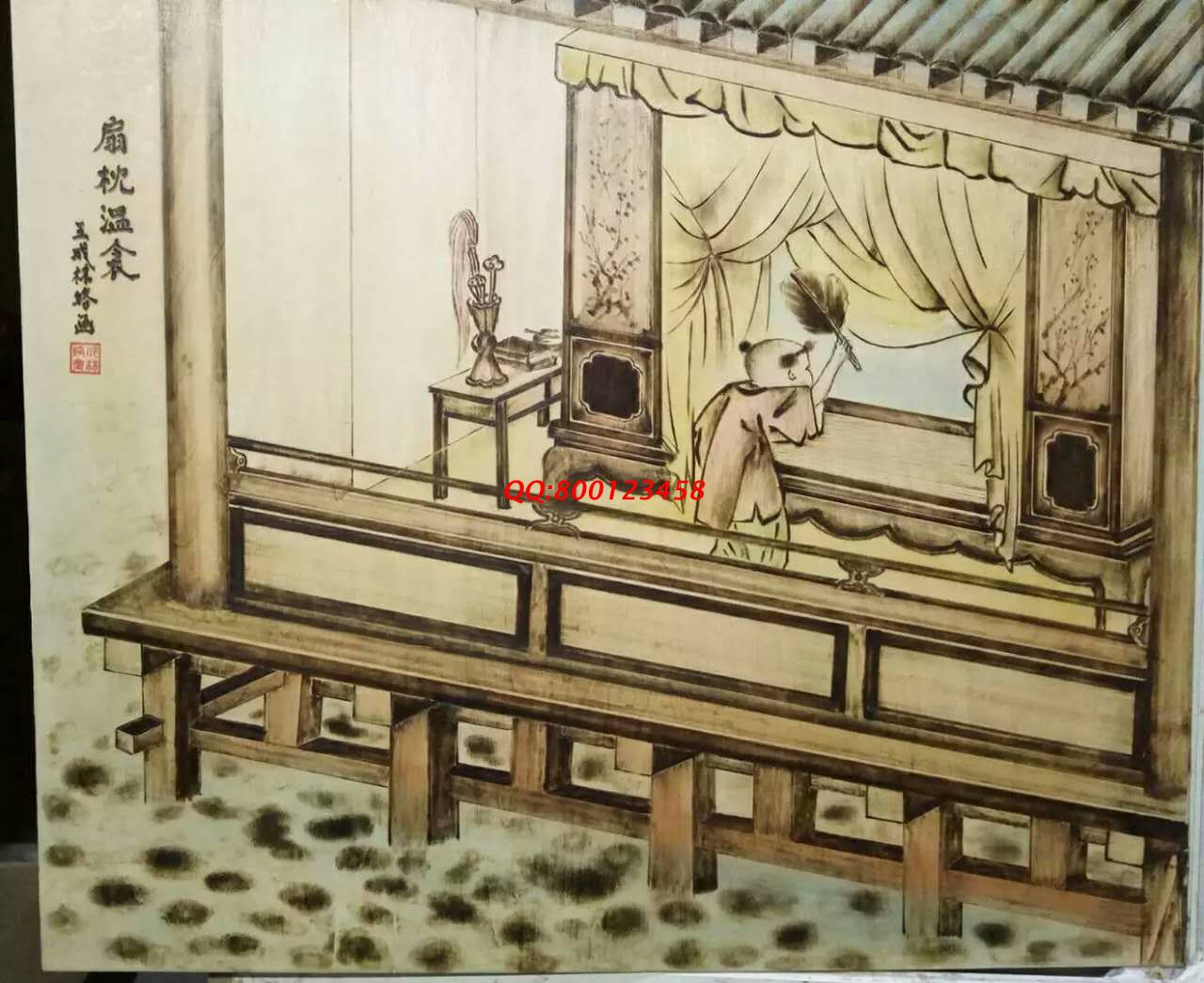 【民間手工藝品推介】邱縣傳統(tǒng)純手工烙畫，《二十四孝系列》預約定制，尺寸46*39cm