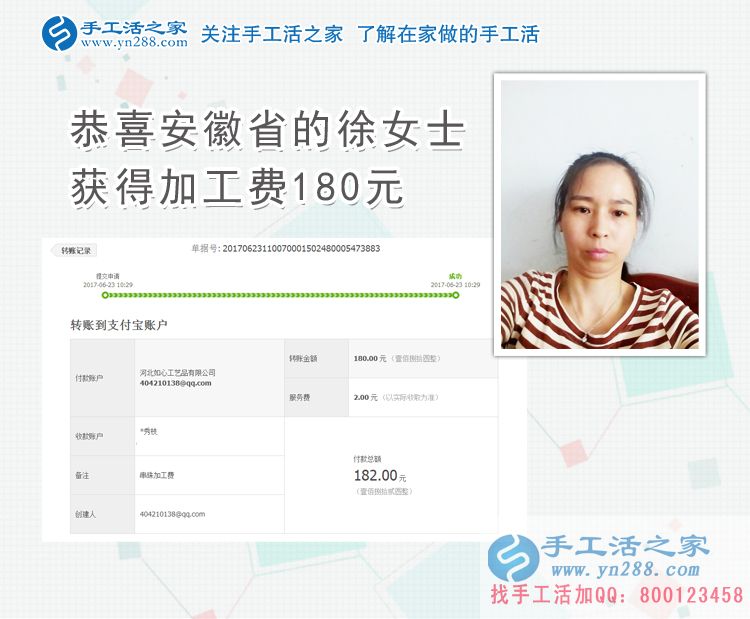 中年女子在丈夫的幫助下開始了第二份事業(yè)，安徽徐女士兼職做手工活賺錢