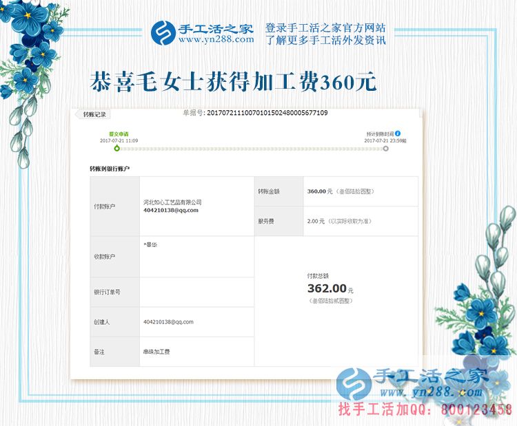 做十字繡不行了，毛女士找到愛心企業(yè)的珠繡手工活兼職賺錢(圖1)
