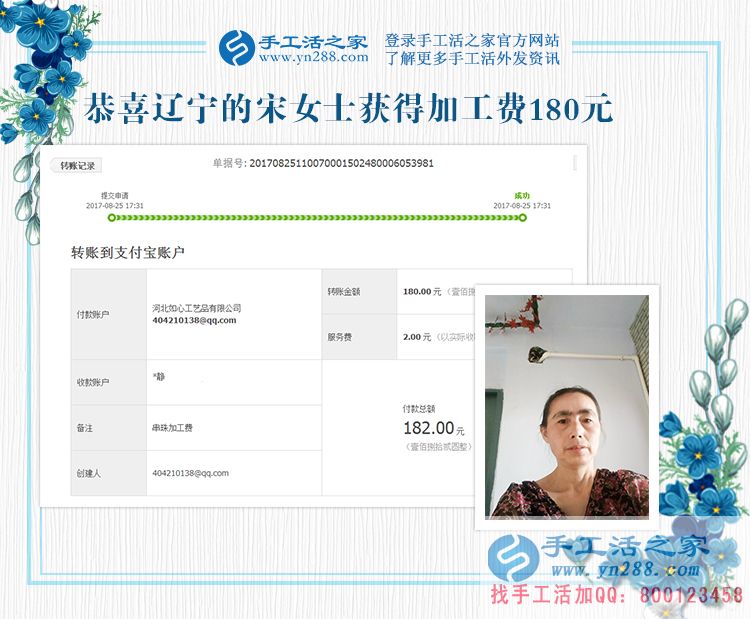 趁著孩子剛結(jié)婚到有孫子之間的時(shí)間，遼寧的宋女士堅(jiān)持在家做手工活賺錢(圖1)