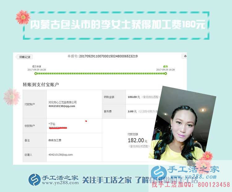 三全其美的好事業(yè)，內(nèi)蒙古包頭美女李女士下班后堅持做珠繡畫賺錢(圖1)