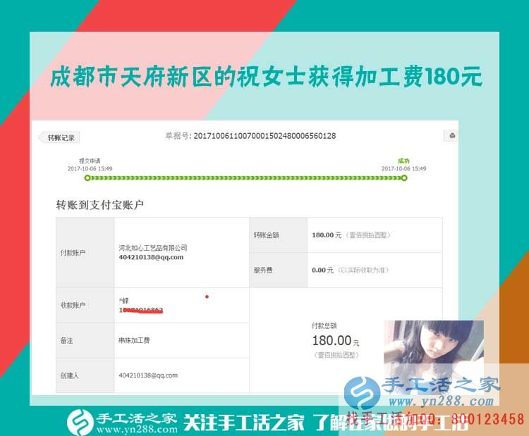 年輕女孩子努力的好方向，成都祝女士工作之余在家里做手工活之家的串珠繡賺錢(圖1)