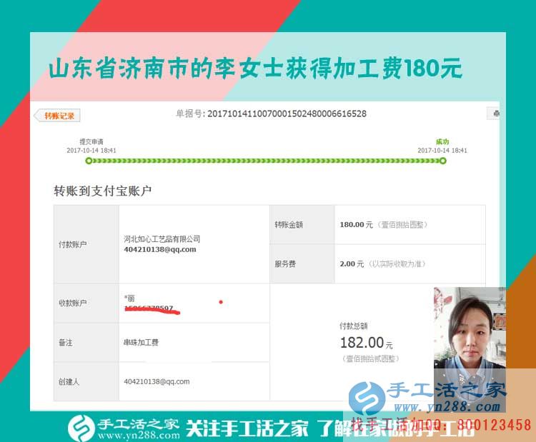 我要掙錢！山東濟(jì)南上班族李女士下班后堅(jiān)持珠繡畫手工活兼職(圖1)