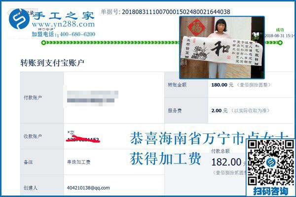 沒(méi)有不勞而獲的財(cái)富，海南萬(wàn)寧盧女士在家做手工活外發(fā)加工掙錢