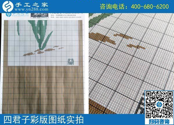 手工之家雅薇麗珠繡圖紙（梅蘭竹菊）新款，彩色升級(jí)版！(圖1)