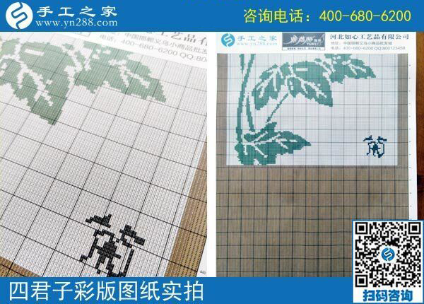 手工之家雅薇麗珠繡圖紙（梅蘭竹菊）新款，彩色升級(jí)版！(圖3)