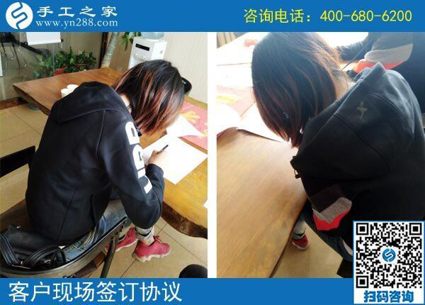 曾做過穿手串手工活，山東濱州王女士現(xiàn)做手工之家串珠繡(圖1)