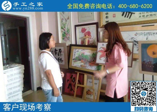 可以在家做的簡單手工活，這位女士選擇手工之家串珠繡(圖1)