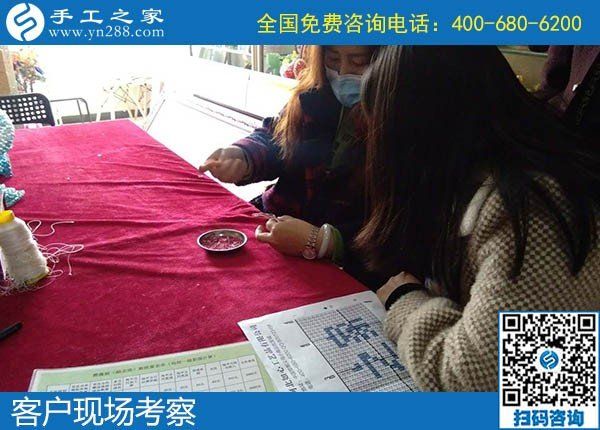 4月3日，代理手工活加工項(xiàng)目、真實(shí)可靠的外發(fā)手工活就選這里，手工之家接待考察加工客戶剪影