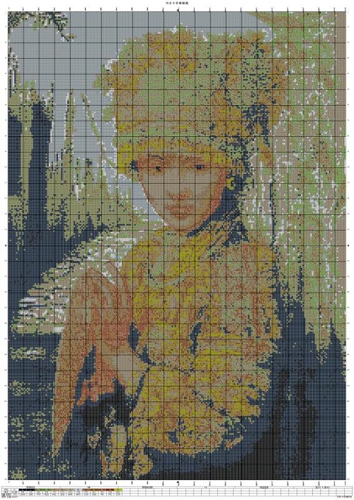 《苗族少女》民族風(fēng)系列，勵(lì)志珠珠繡純手工圖紙及成品(圖1)