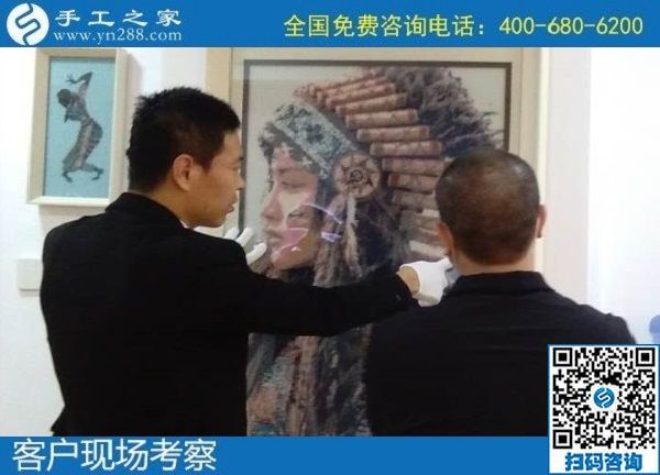 10月22日，純手工活外發(fā)加工項目受歡迎，這里的珠繡手工活是可以寄到家做的手工活，手工之家接待考察加工客戶剪影