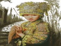 《苗族少女》民族風(fēng)系列，勵志珠珠繡純手工圖紙及成品
